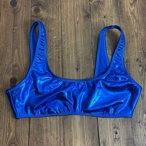Blue Hour size small blue metallic swimsuit top